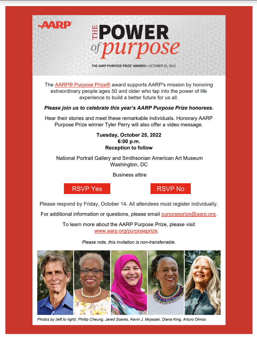 RSVP to Purpose Prize Event